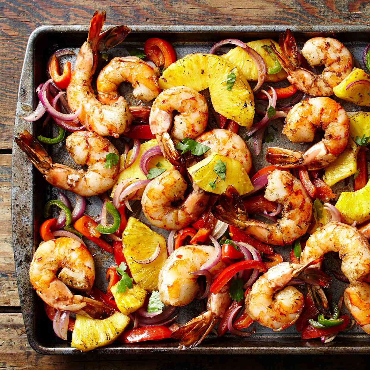 Sheet Pan Chili-Spiced Shrimp with Roasted Sweet Potatoes