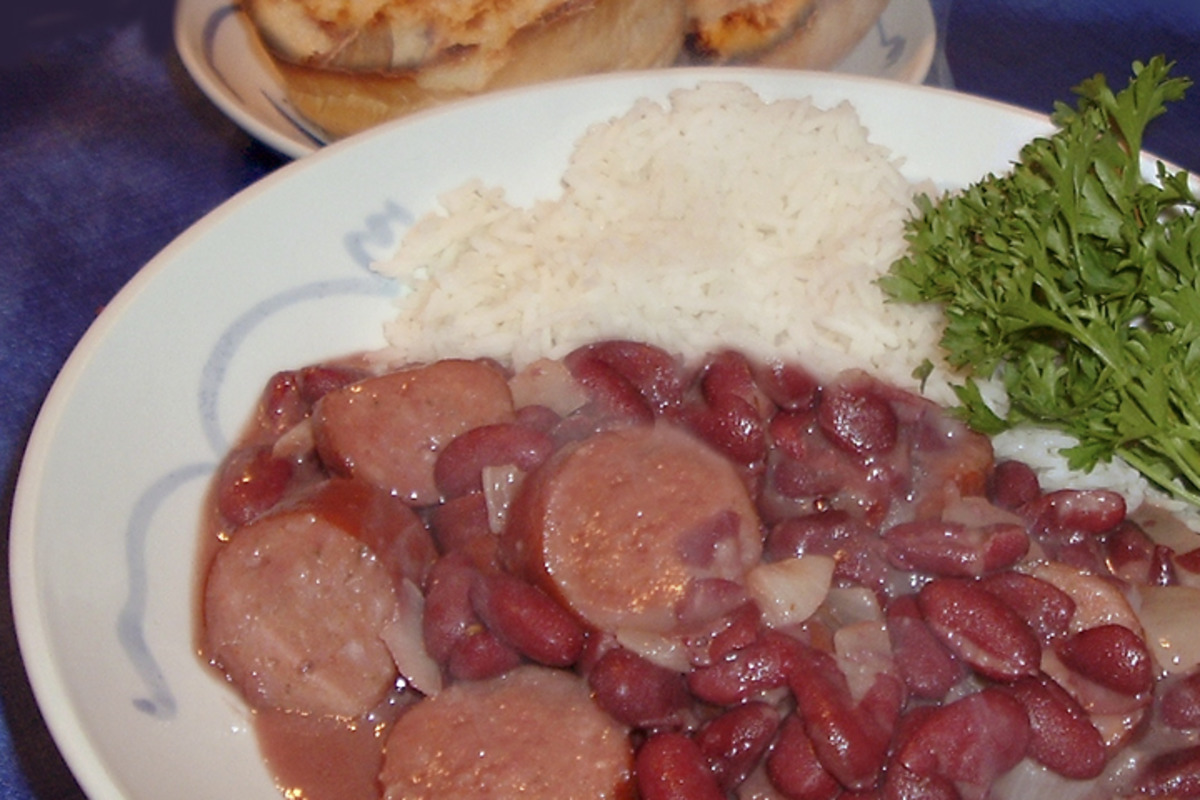 Smothered Red Beans and Smoked Turkey Sausage