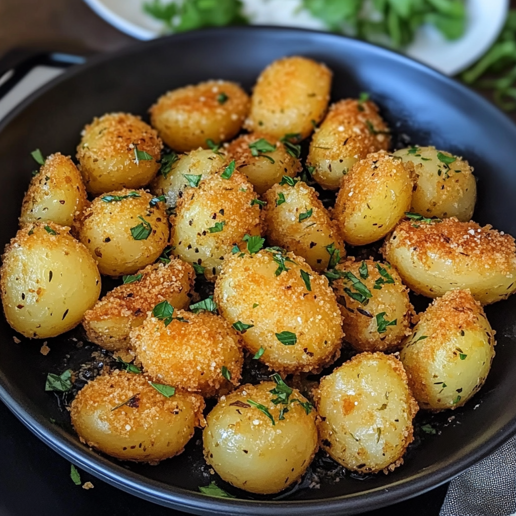 Golden-Dusted Herb-Roasted Potatoes with Garlic