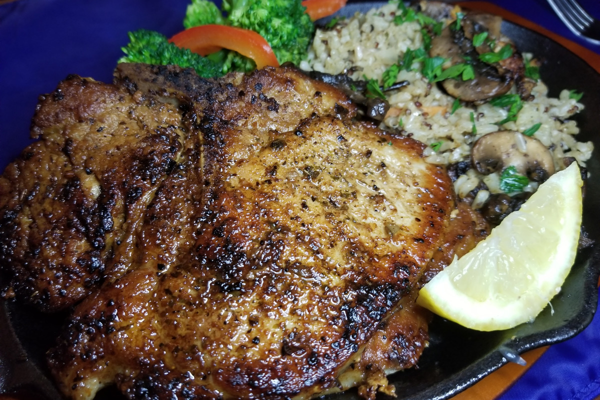 Pan-Seared Pork Chops with Ginger-Scallion Sauce