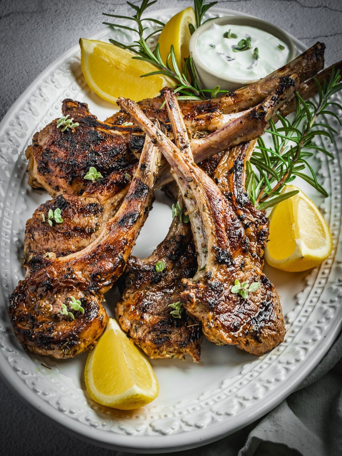 Grilled Martin Guitar-Inspired Herb-Marinated Lamb Chops