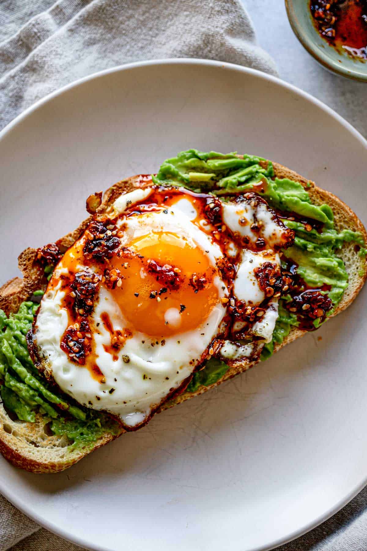 Fried Egg and Avocado Toasted Sandwich