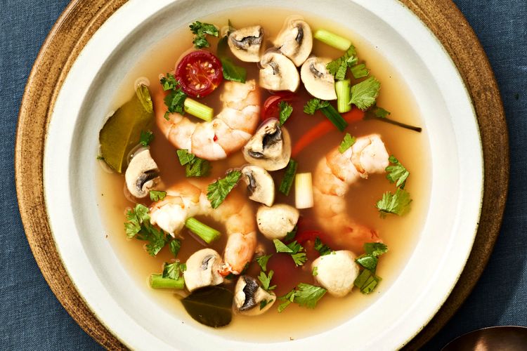 Tom Yum Goong Soup with Shrimp and Mushrooms