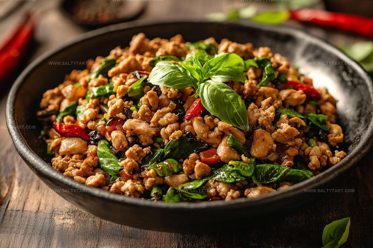 Stir-Fried Chicken with Holy Basil and Chili