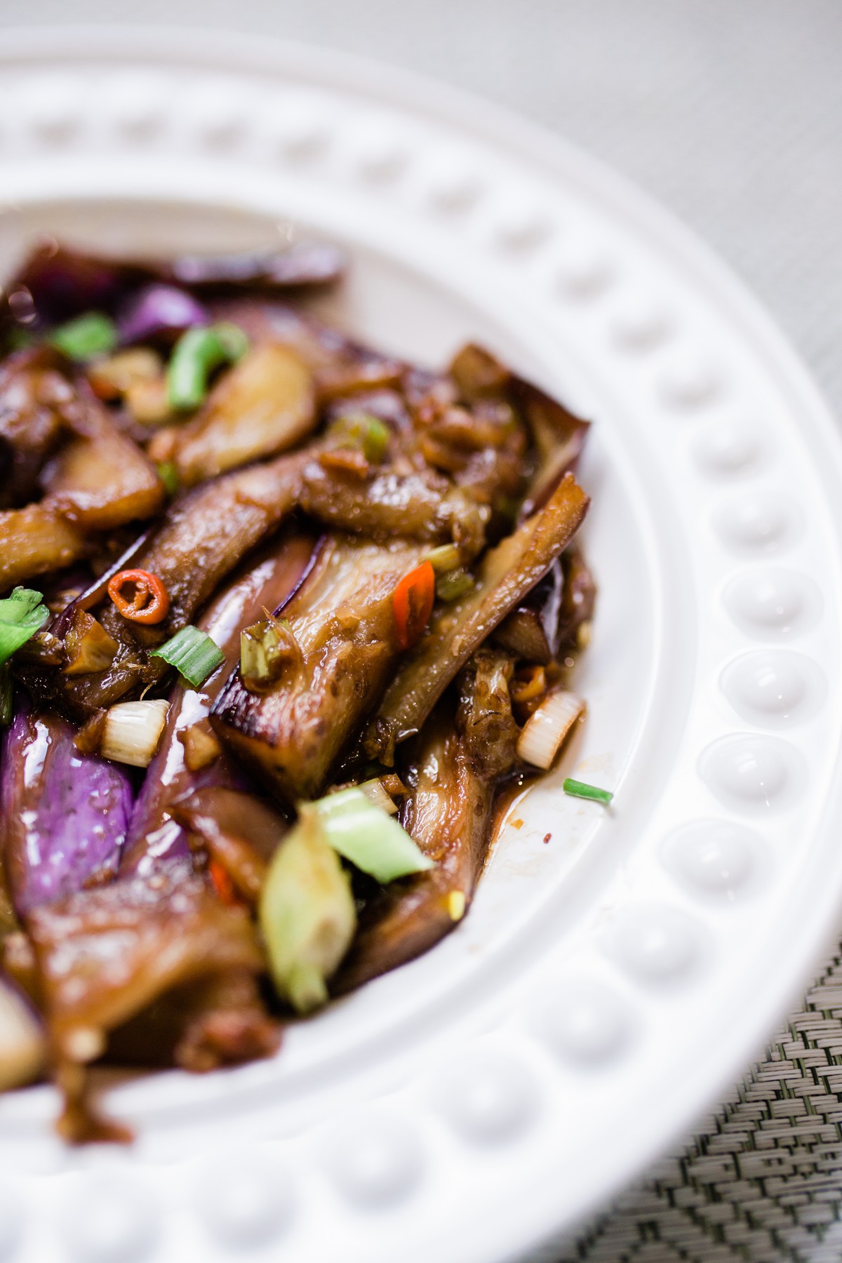 Stir-Fried Szechuan Eggplant with Garlic Chili Sauce