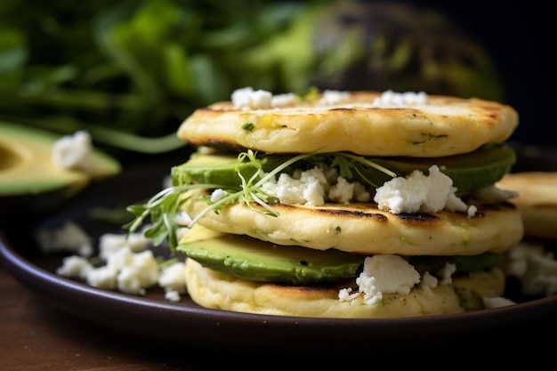 Colombian-Style Arepas with Queso Fresco and Avocado