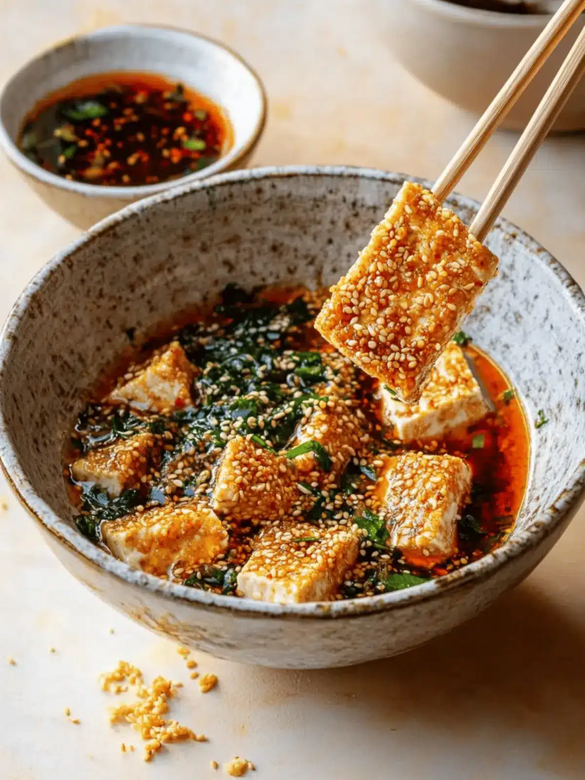 Sesame-Crusted Tofu with Spicy Soy Dipping Sauce