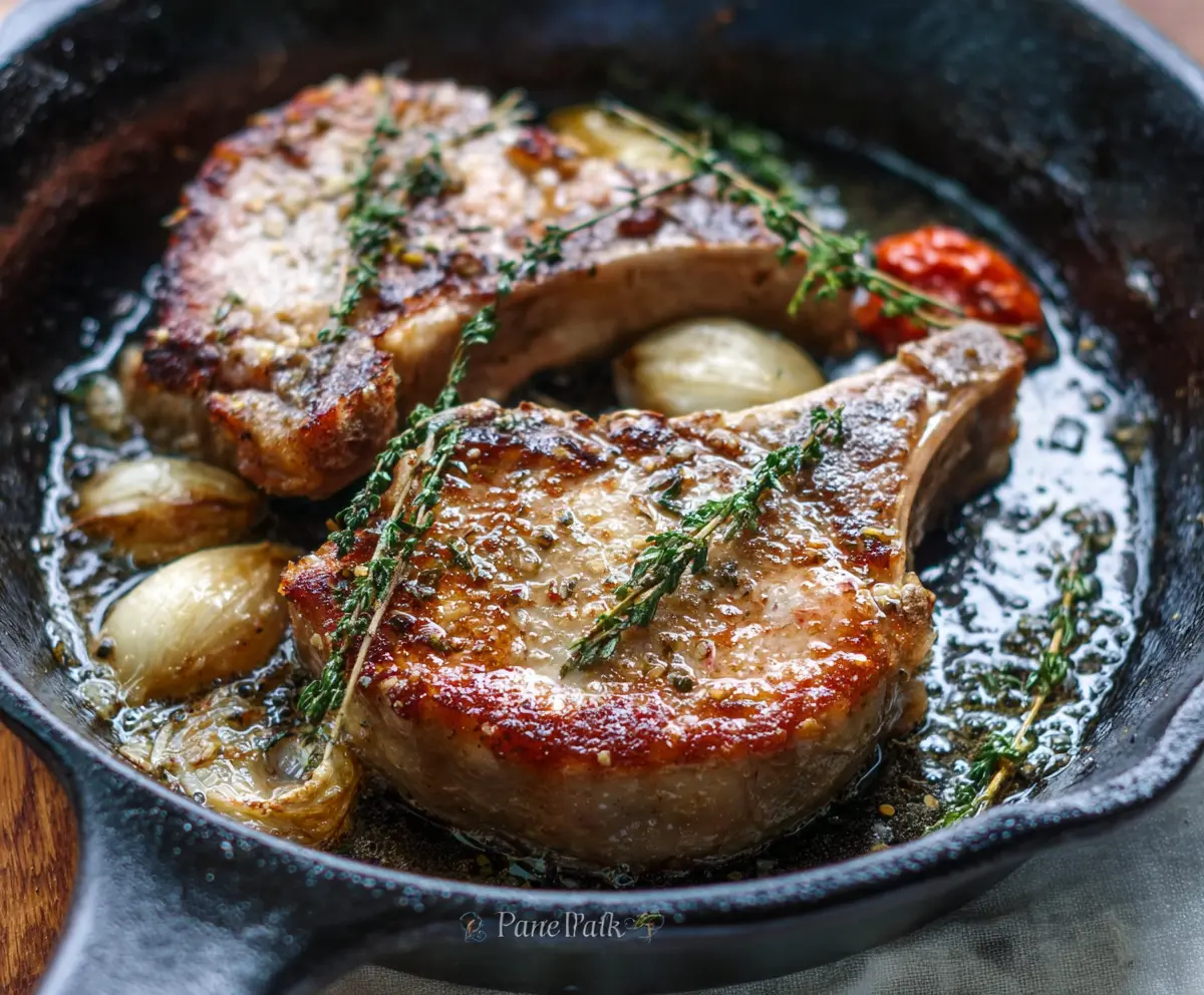Pan-Roasted Italian Pork Chops with Sage and Garlic