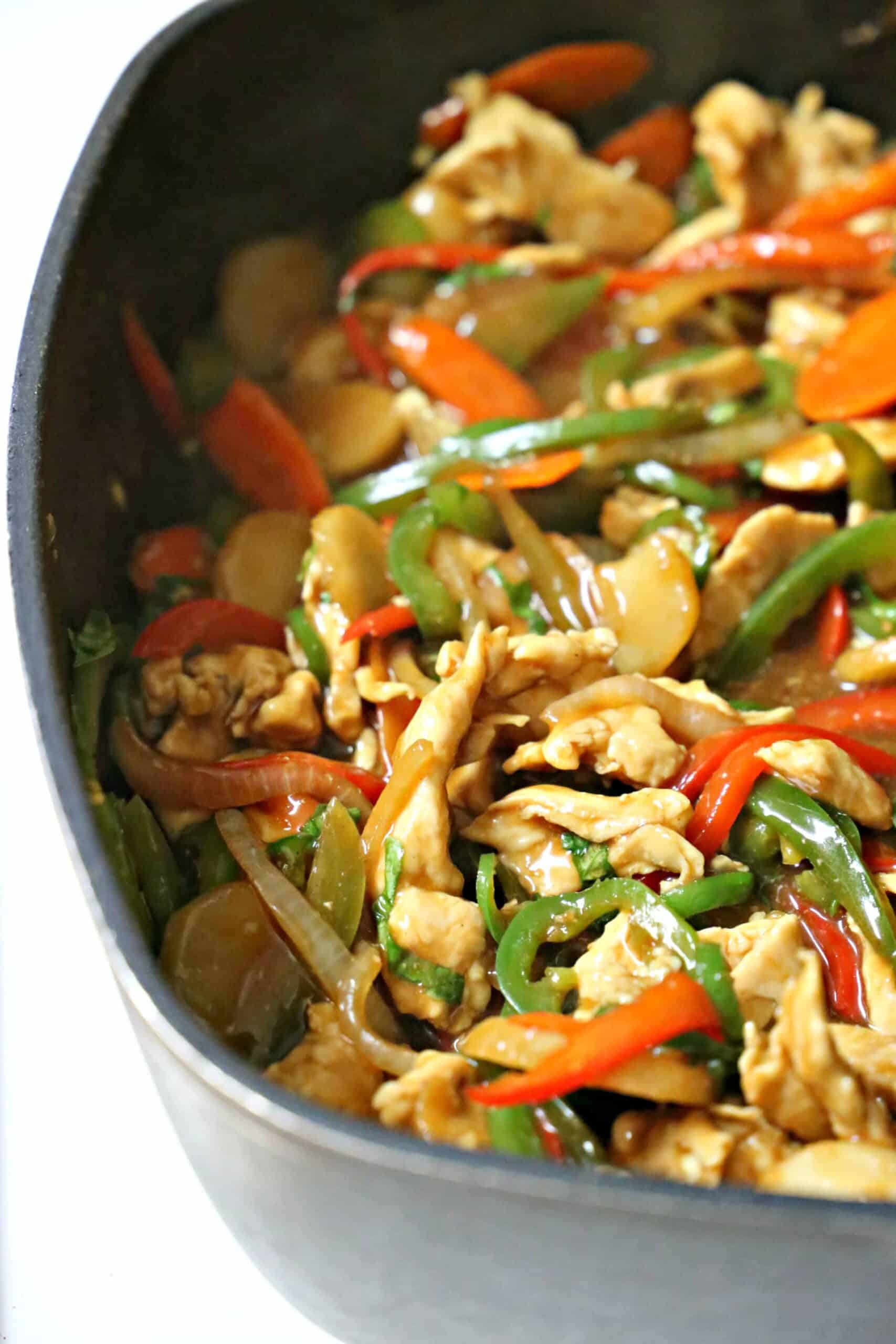 Stir-Fried Thai Basil Chicken with Local Seasonal Vegetables