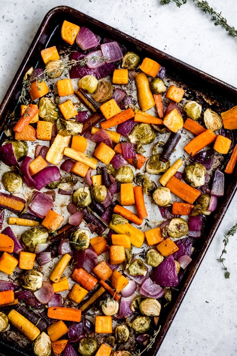 Sheet Pan Roasted Vegetables with Herb Oil