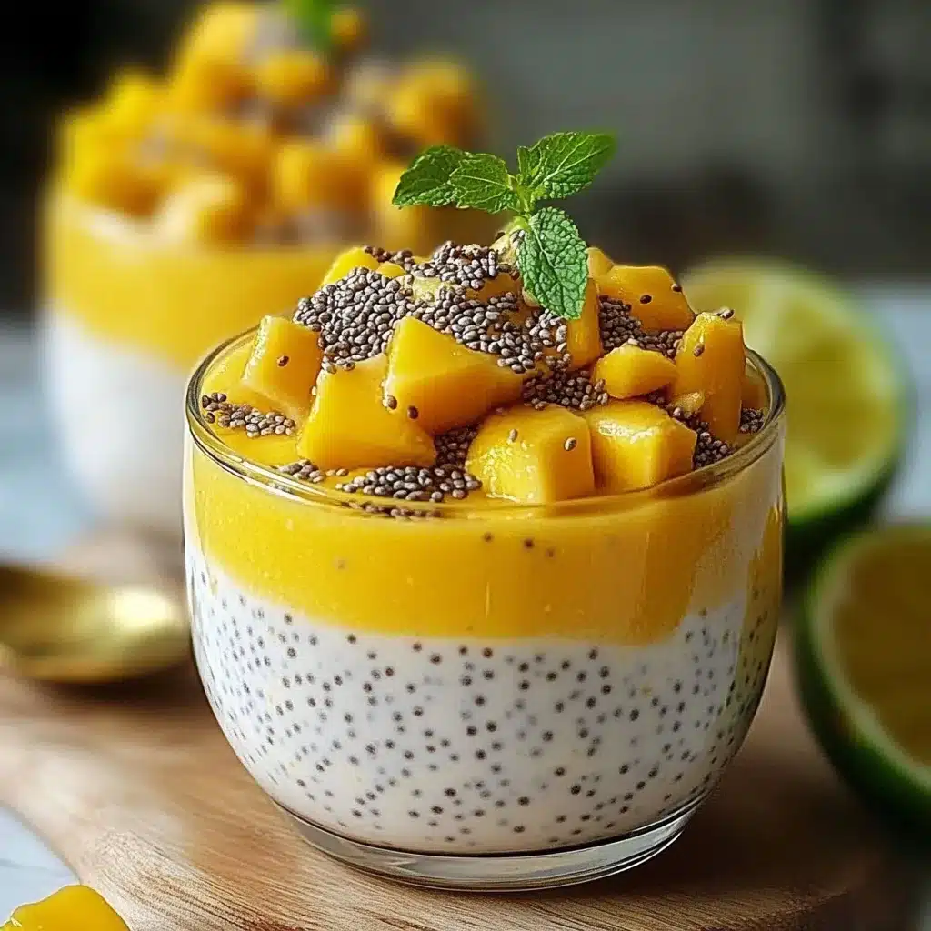No-Bake Mango Coconut Chia Pudding with Toasted Almonds