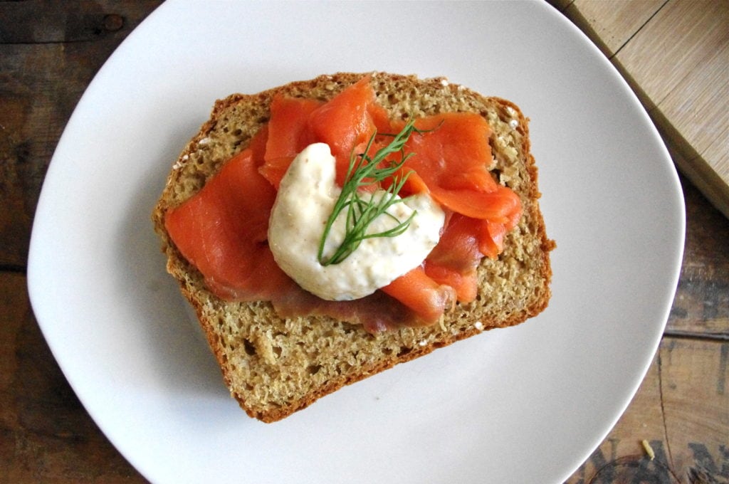 Smoked Irish Salmon with Horseradish Cream and Soda Bread Crisps