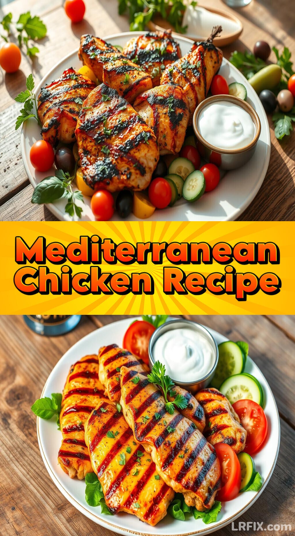 Lemon-Oregano Grilled Chicken with Tzatziki