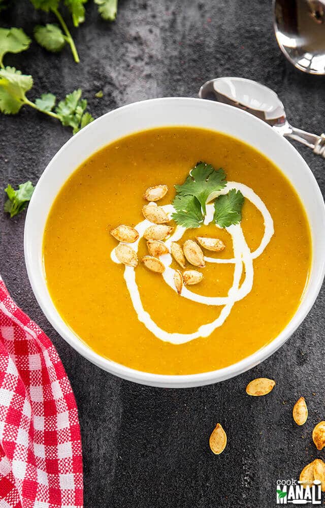 Creamy Pumpkin and Carrot Soup with Coconut Milk