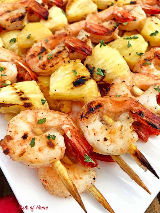 Tropical Rum-Glazed Pineapple Shrimp Skewers