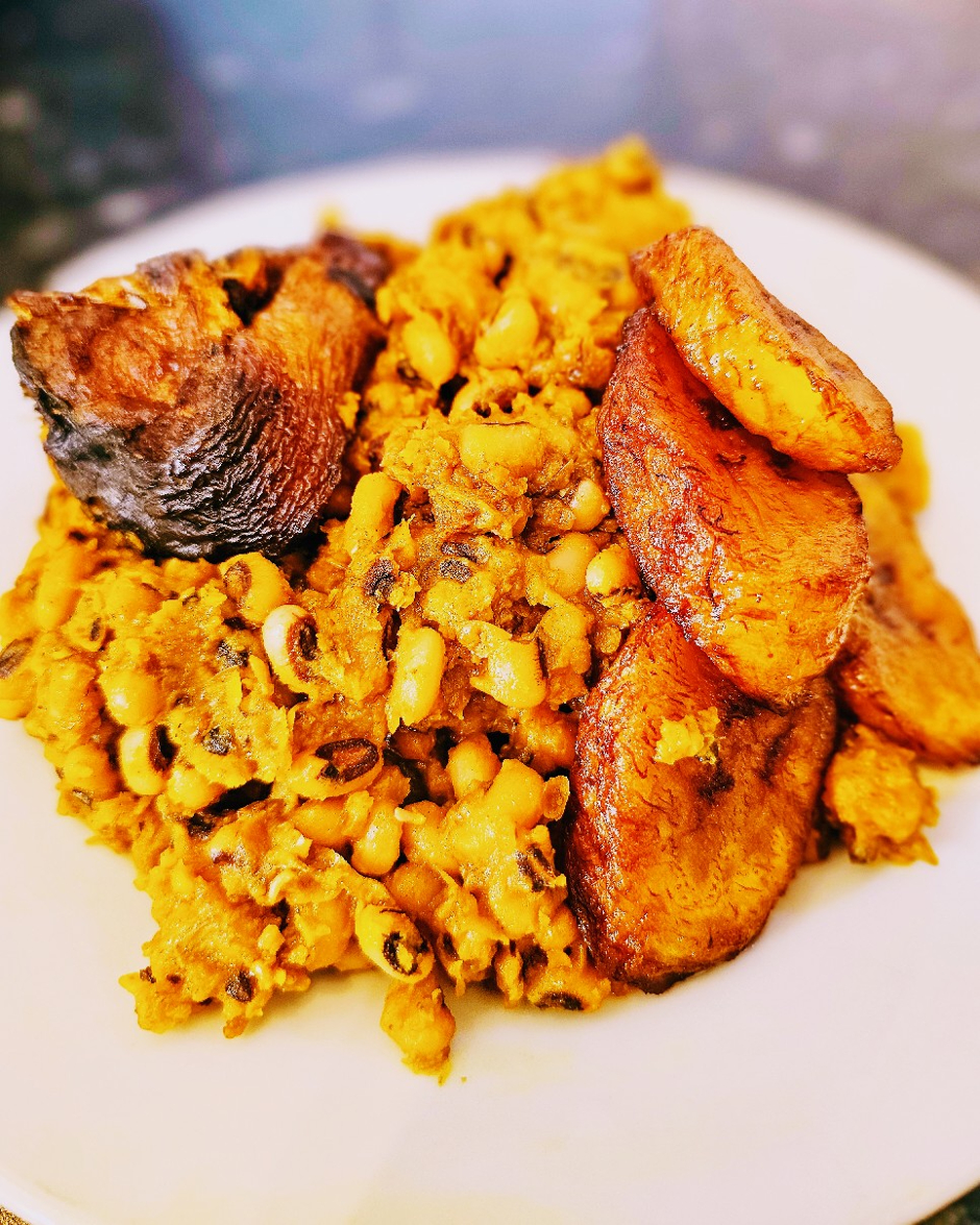 Fried Plantain and Beans Porridge