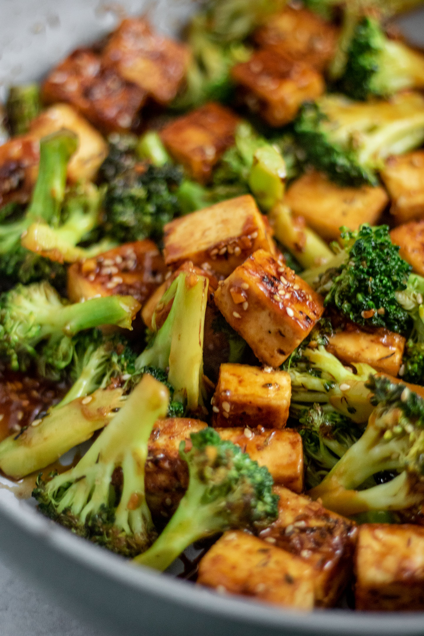 Sautéed Tofu and Broccoli Stir Fry with Ginger-Sesame Sauce