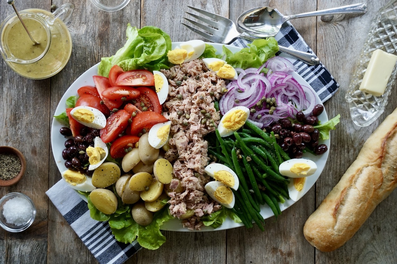 Warm Potato and Green Bean Niçoise Salad with Tuna and Anchovy Dressing
