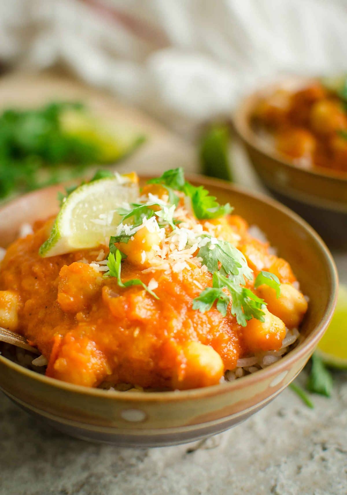 Half-Lime Coconut Vegan Curry with Chickpeas
