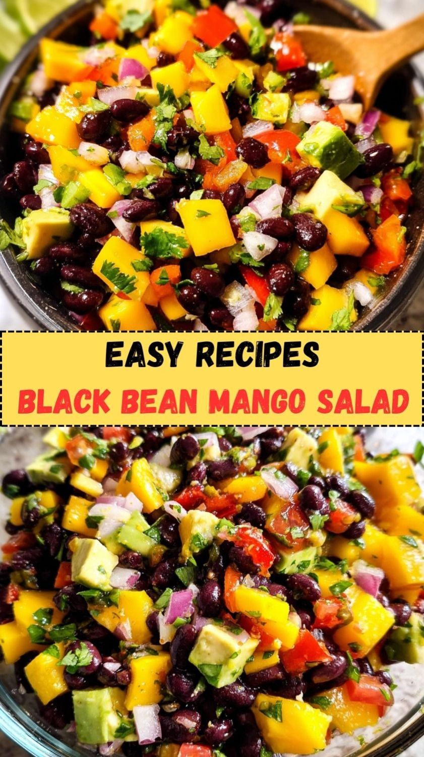 Caribbean Mango and Black Bean Salad with Lime Dressing