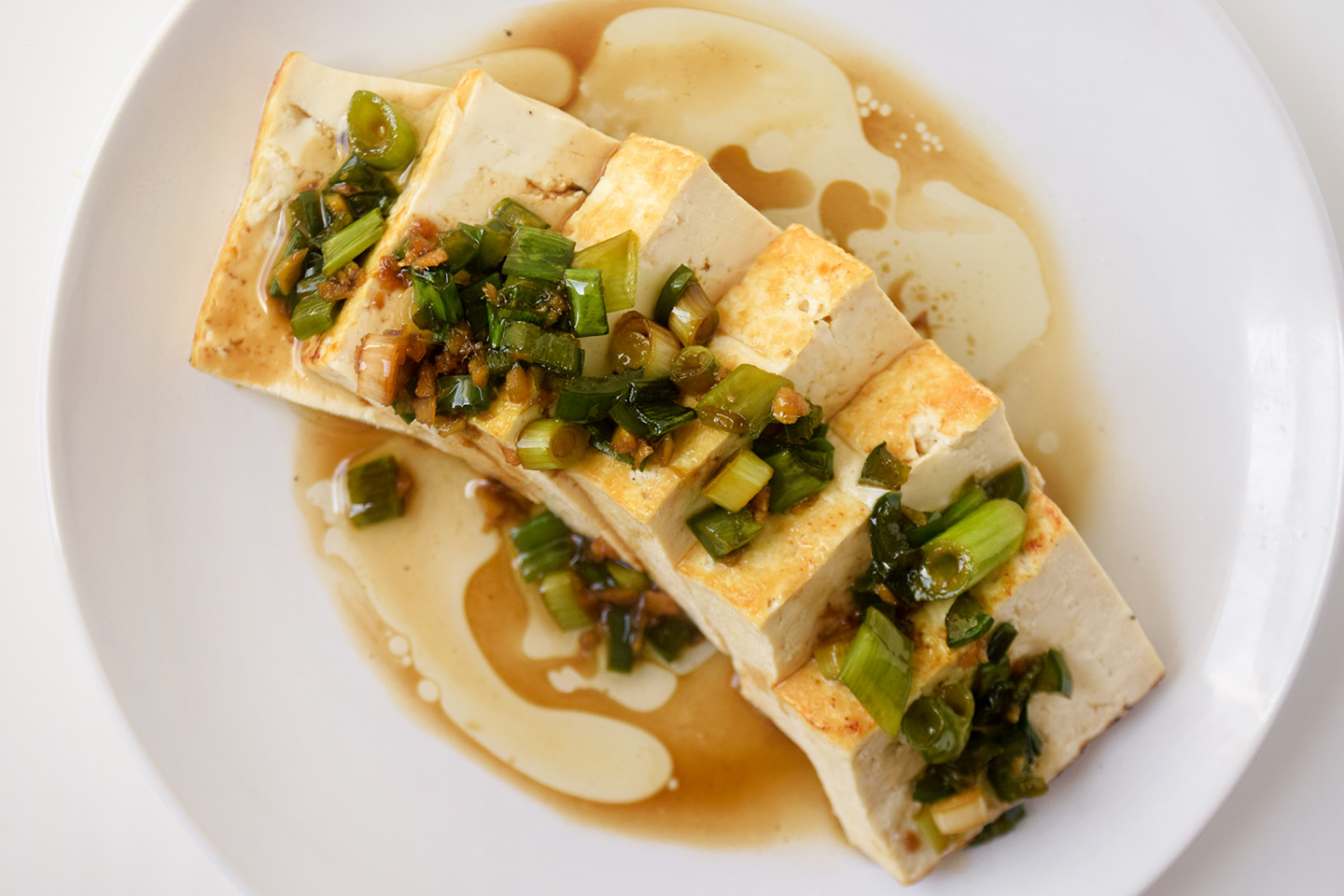 Stir-Fried Tofu with Ginger-Scallion Sauce