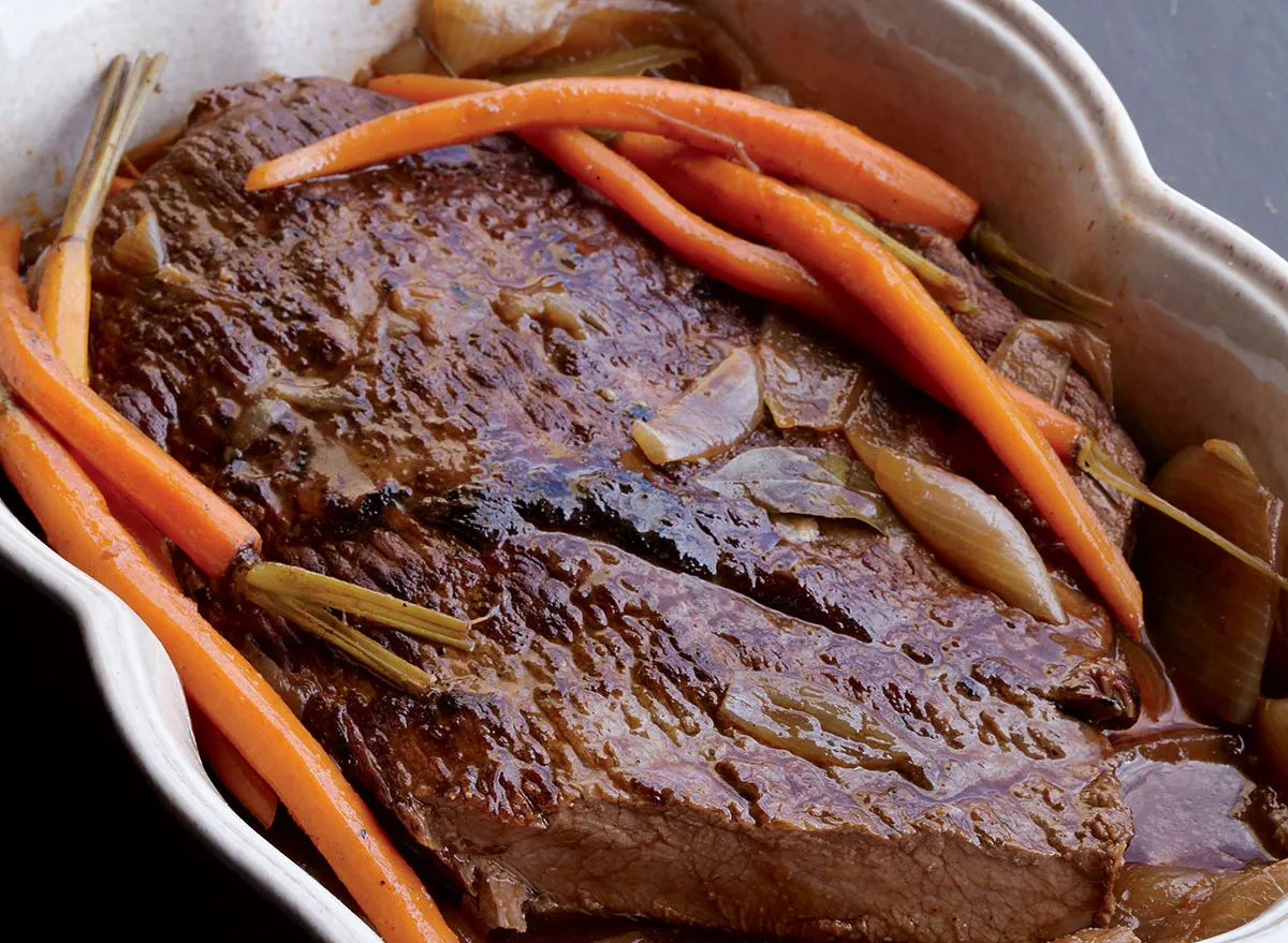 Slow-Braised Brisket with Caramelized Onion and Horseradish Cream
