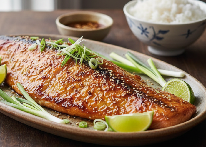 Sake-Glazed Salmon with Miso-Infused Vegetables