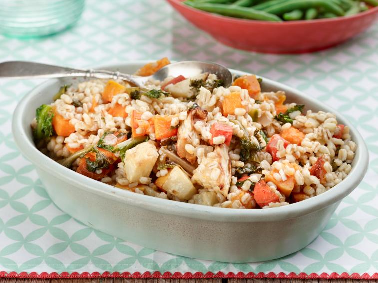 Barley Risotto with Roasted Root Vegetables and Parmesan