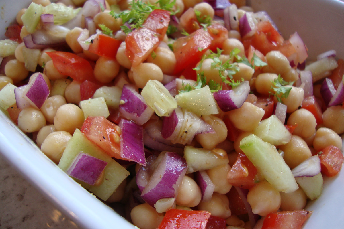 Open-Air Chickpea and Cucumber Salad with Lemon Vinaigrette