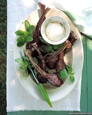 Grilled Moroccan-Spiced Lamb Chops with Preserved Lemon Yogurt
