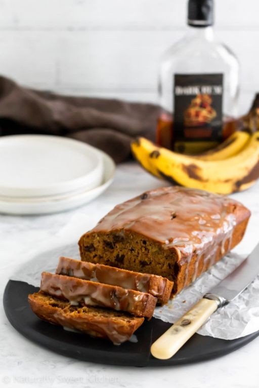 Rum-Soaked Banana Bread with Spiced Glaze
