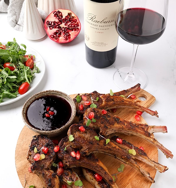 Herb-Rubbed Rack of Lamb with Pomegranate Glaze