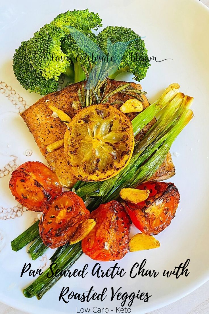 Pan-Seared Arctic Char with Lemon-Dill Sauce and Roasted Asparagus