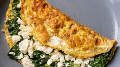 Egg White and Spinach Omelette with Feta Cheese