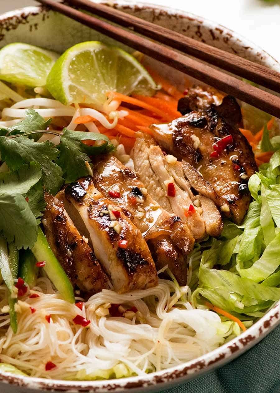 Vermicelli Noodle Bowl with Grilled Tofu and Nuoc Cham Dressing