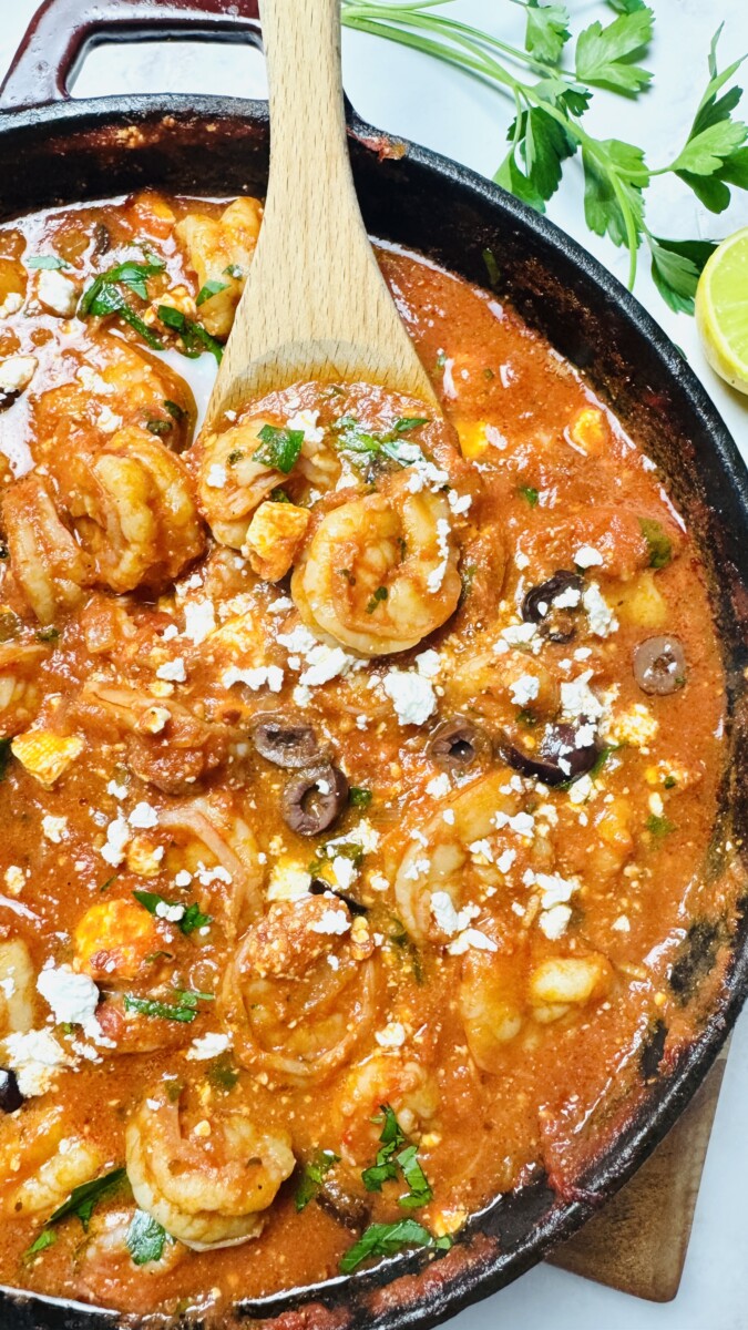 Seafood Saganaki with Shrimp and Feta in Tomato Sauce