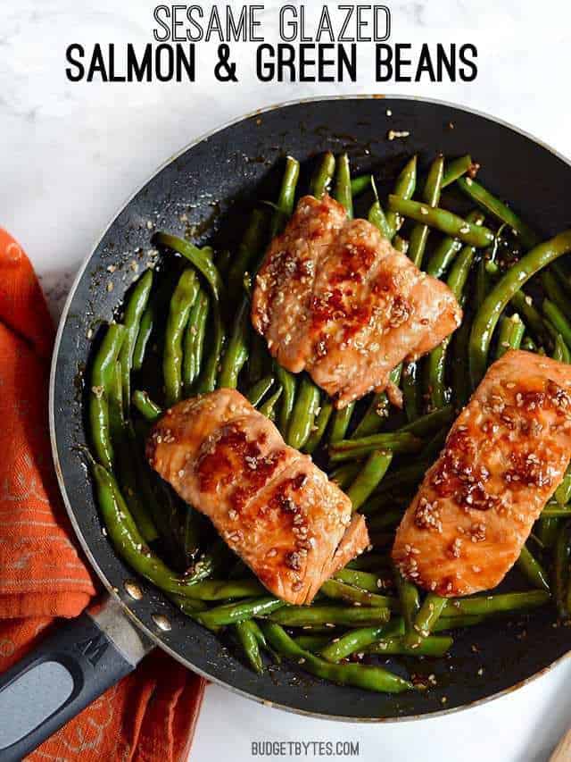 Soy-Ginger Glazed Salmon with Sesame Green Beans