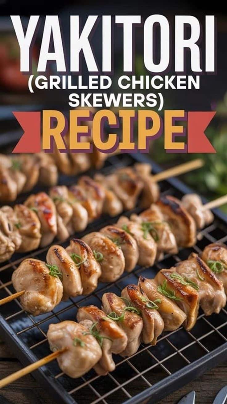 Soy-Marinated Chicken Yakitori Skewers with Scallion and Ginger
