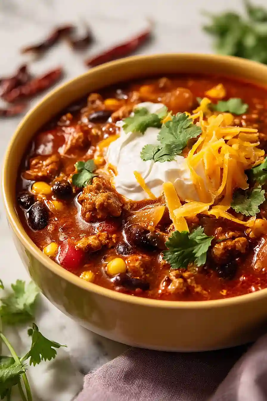 Smoky Chipotle Turkey Chili with Black Beans