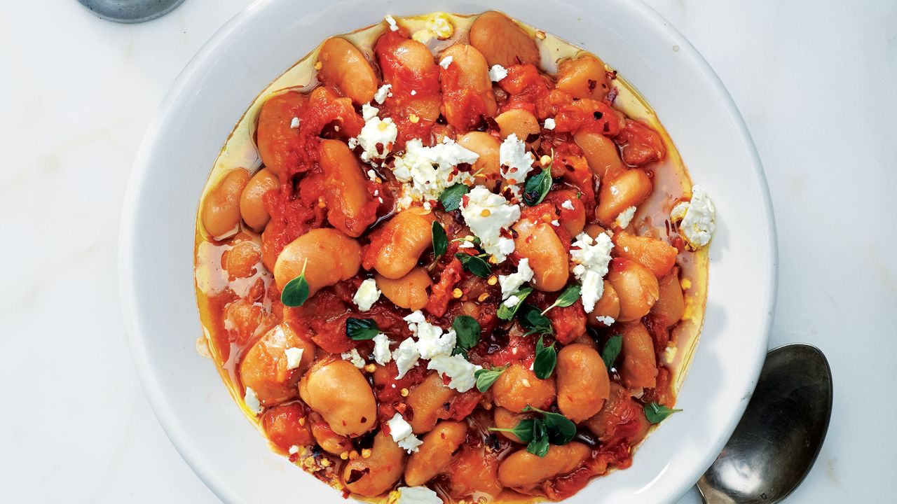 Slow-Simmered Gigantes Beans in Tomato and Herb Sauce