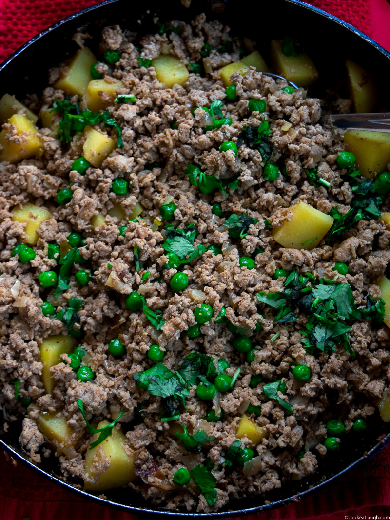 Spiced Aloo Keema with Potatoes and Peas