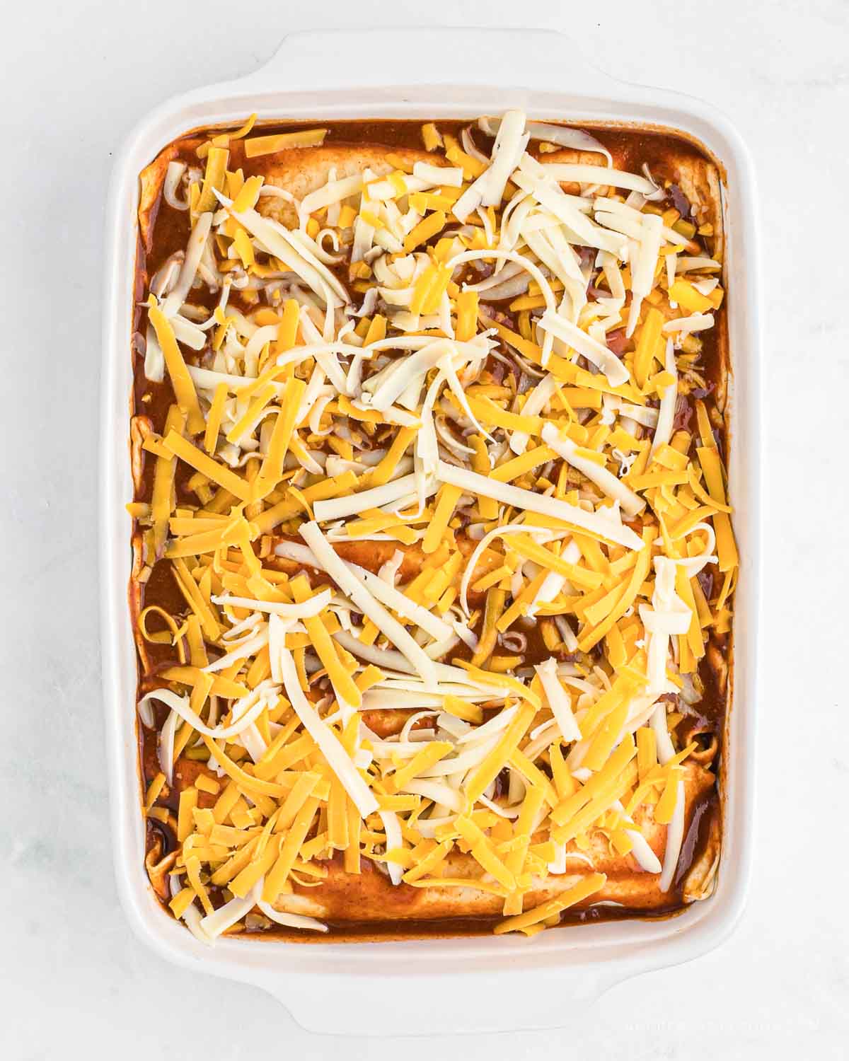Skillet Chicken Enchiladas with Red Chile Sauce