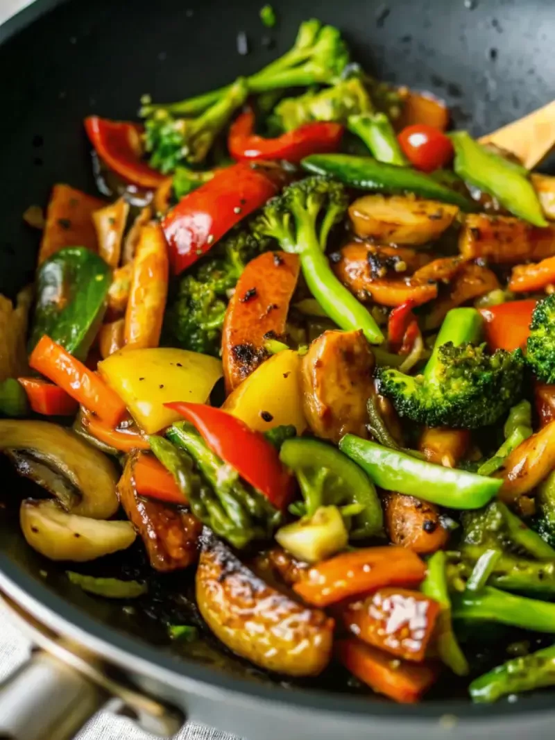 Open-Air Summer Vegetable Stir Fry with Sesame Ginger Sauce