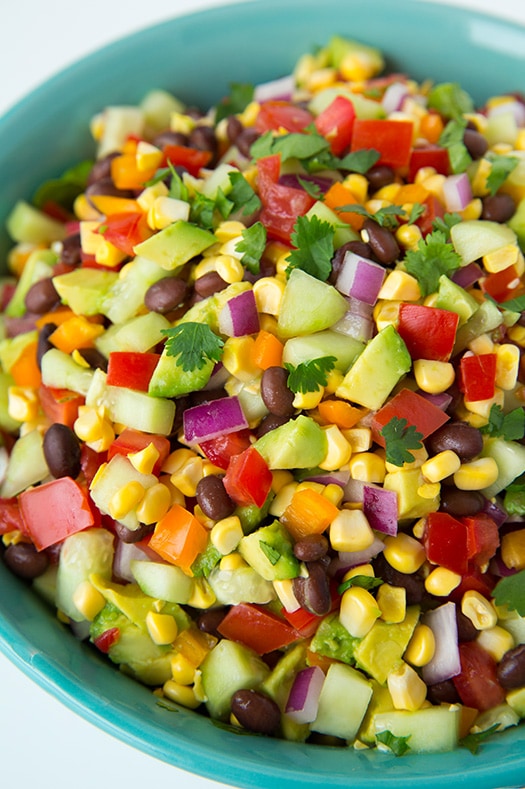 Spiced Summer Black Bean and Mango Salad with Cilantro Lime Dressing