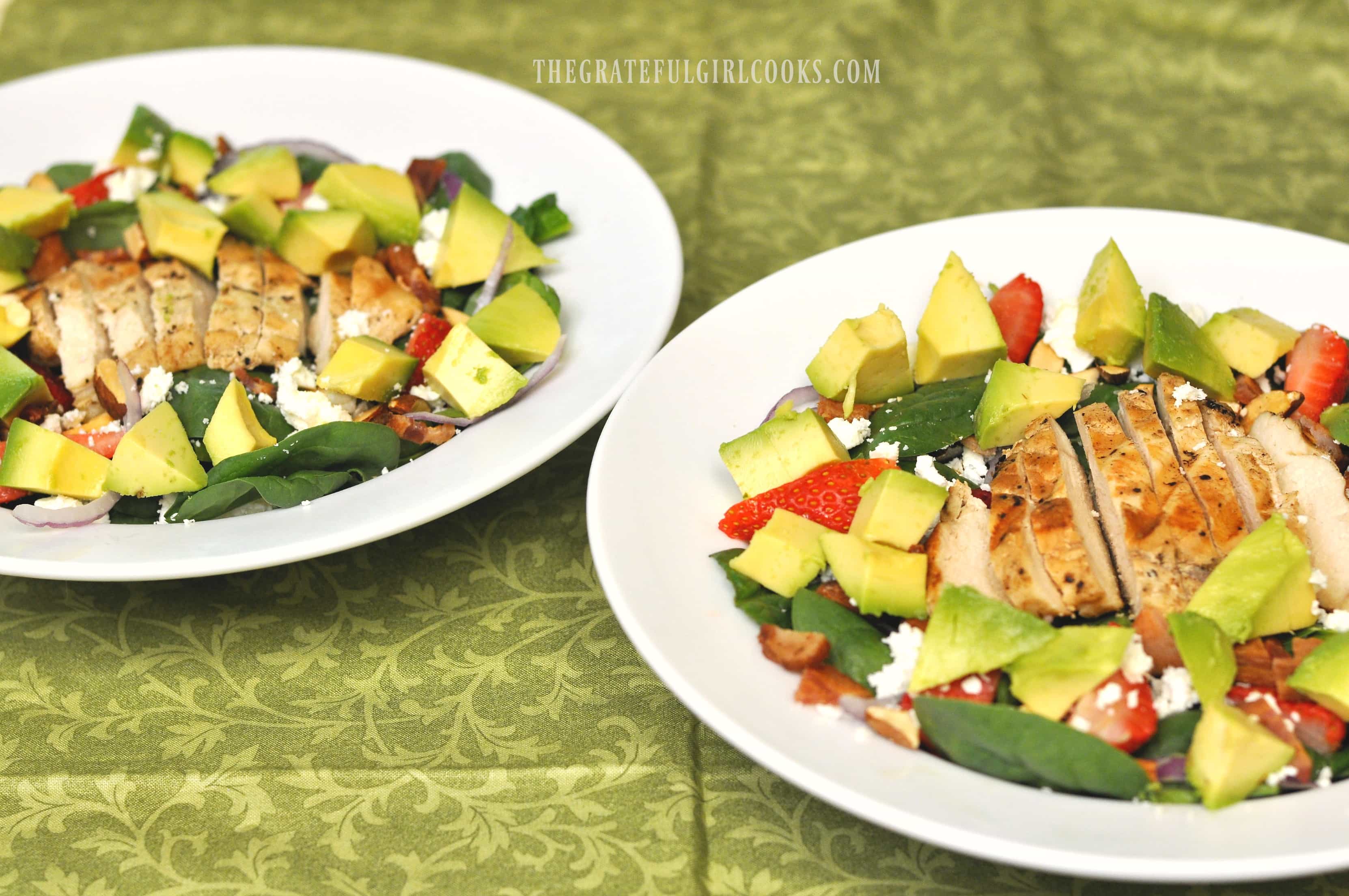Pan-Seared Chicken Thighs with Avocado and Spinach Salad