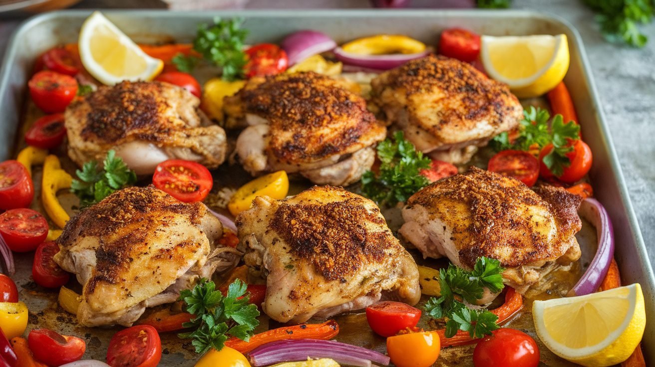 Sheet Pan Za’atar Chicken with Roasted Chickpeas