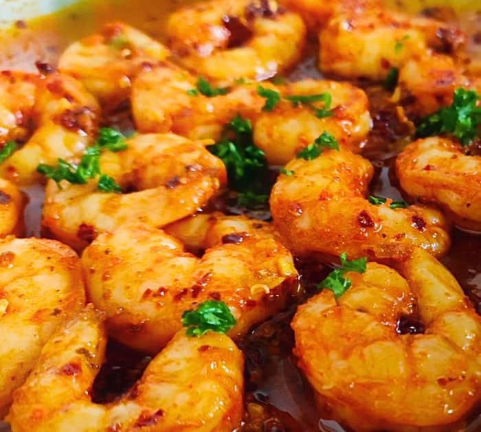 Grilled Sweet and Spicy Shrimp with Garlic Butter