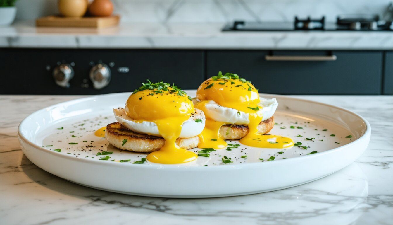 Baked Eggs Benedict Frittata with Hollandaise Drizzle