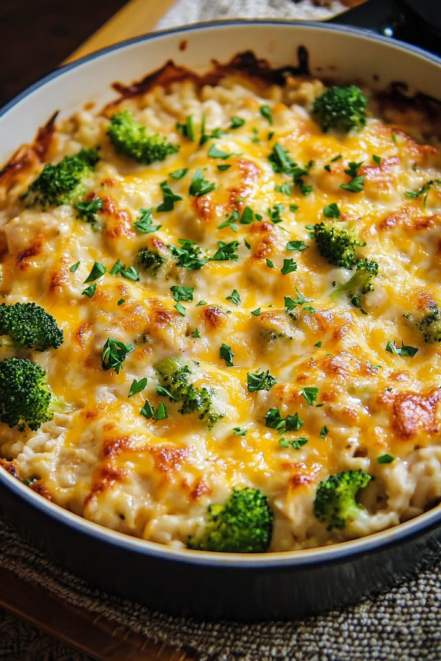 One-Pan Cheesy Broccoli and Chicken Bake