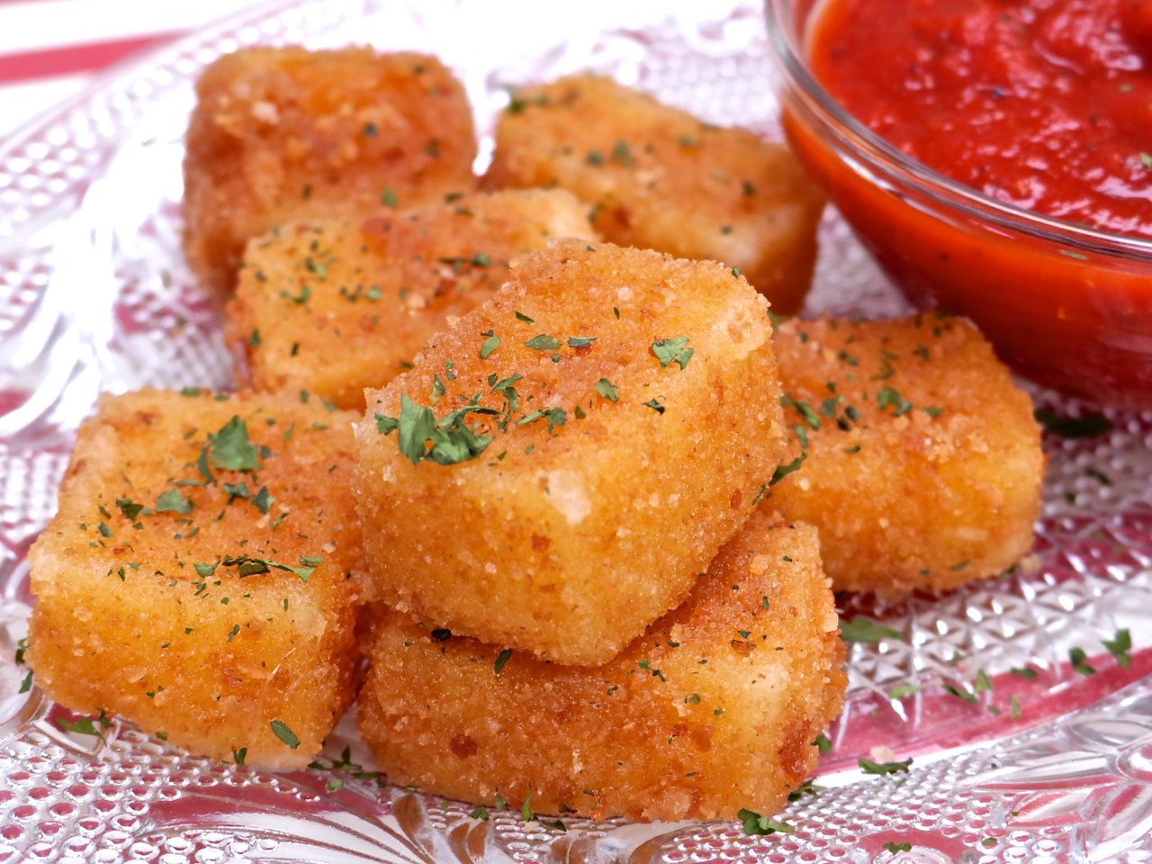 Pan-Fried Tapioca Cheese Bites with Mozzarella